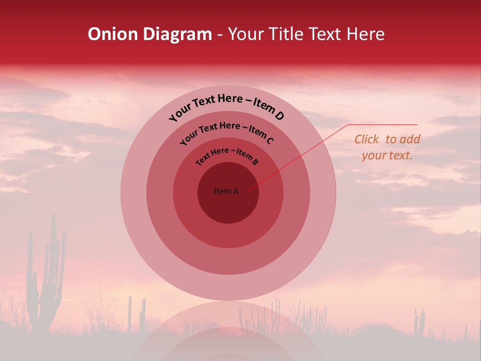 A Red Sky With Clouds Over A Desert PowerPoint Template
