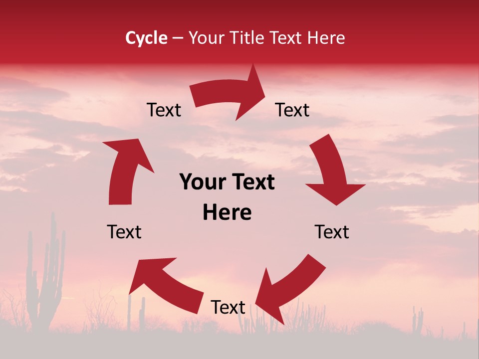 A Red Sky With Clouds Over A Desert PowerPoint Template