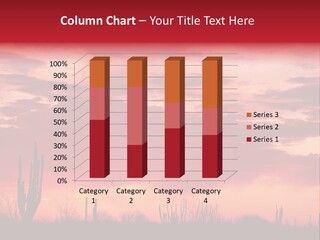 A Red Sky With Clouds Over A Desert PowerPoint Template