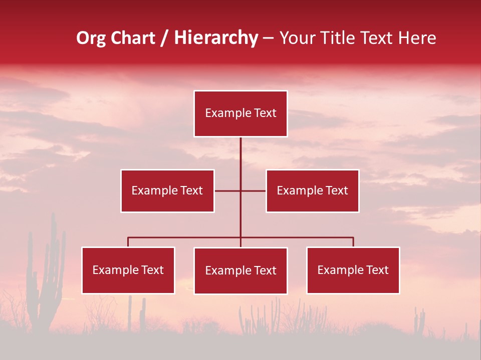 A Red Sky With Clouds Over A Desert PowerPoint Template