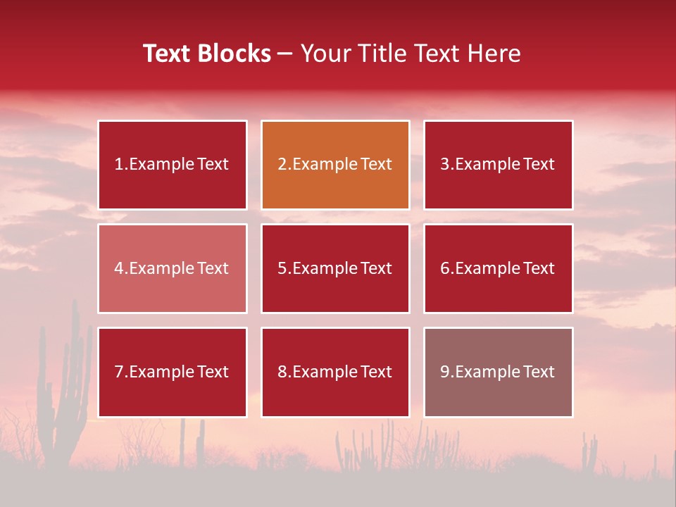 A Red Sky With Clouds Over A Desert PowerPoint Template