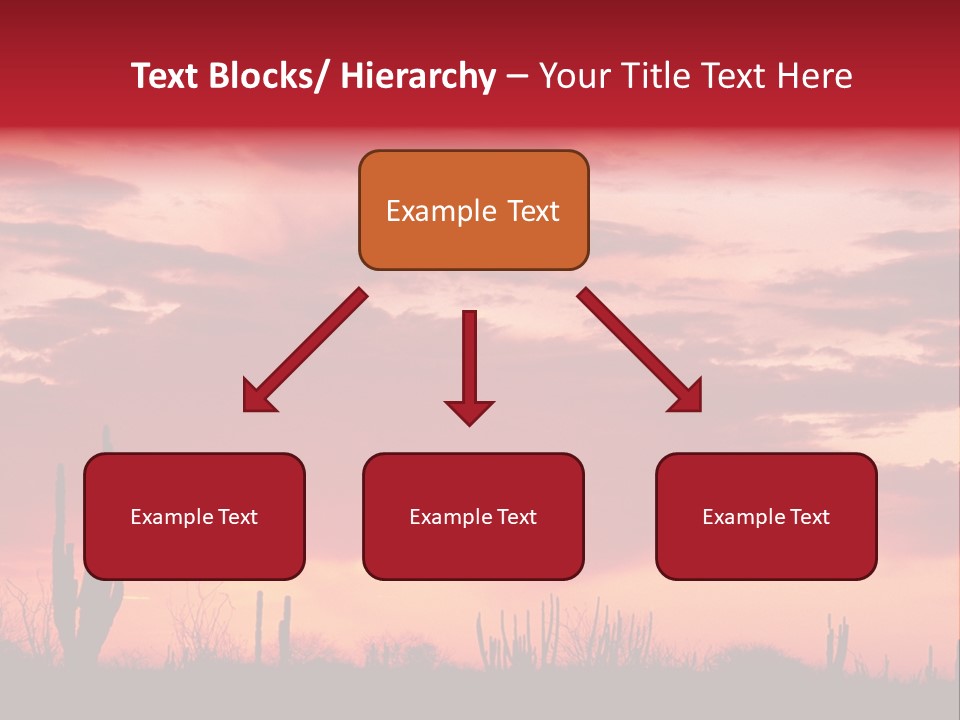 A Red Sky With Clouds Over A Desert PowerPoint Template