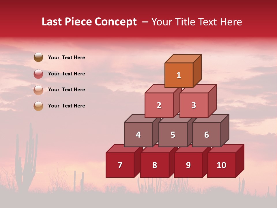 A Red Sky With Clouds Over A Desert PowerPoint Template
