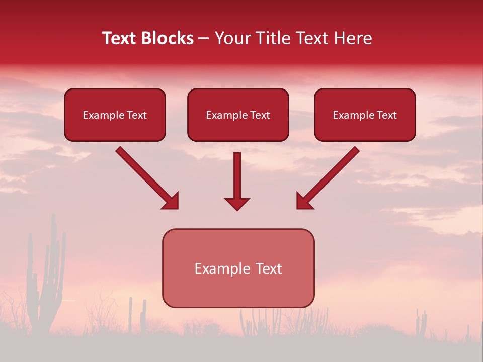 A Red Sky With Clouds Over A Desert PowerPoint Template