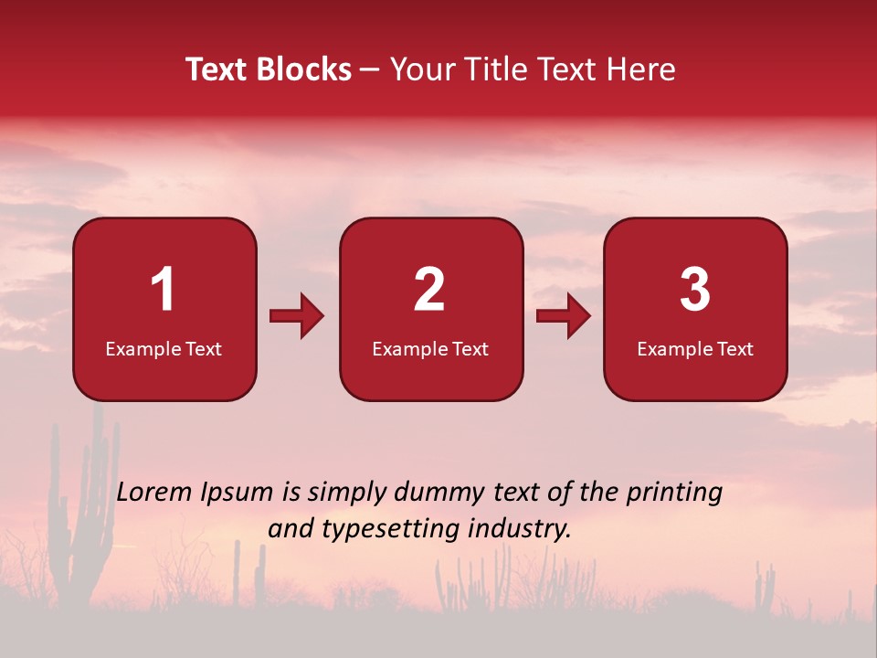 A Red Sky With Clouds Over A Desert PowerPoint Template