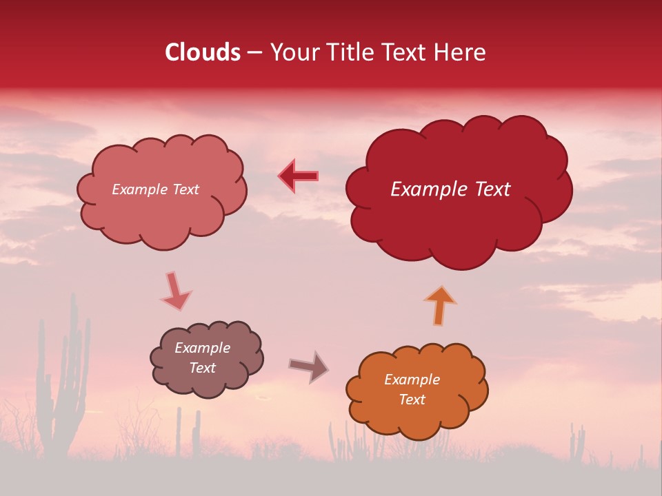 A Red Sky With Clouds Over A Desert PowerPoint Template