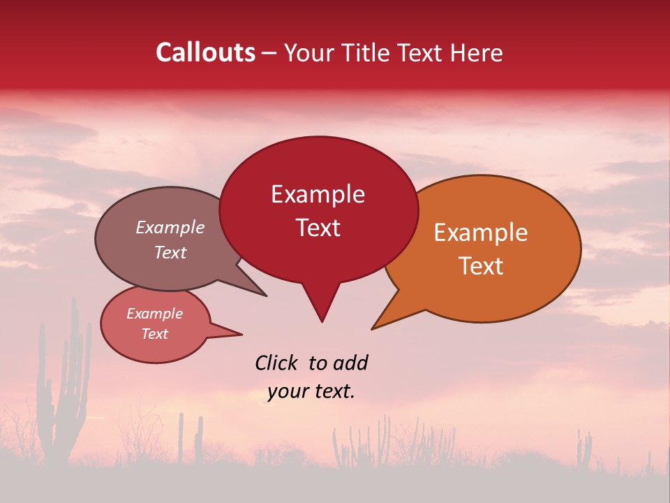 A Red Sky With Clouds Over A Desert PowerPoint Template