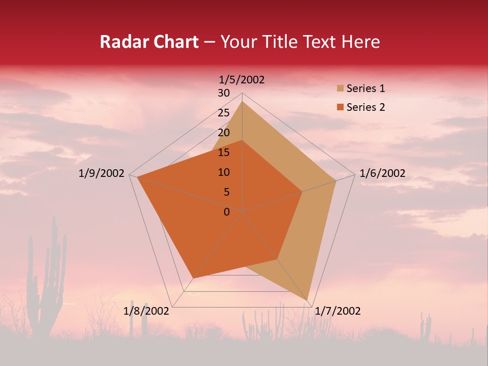 A Red Sky With Clouds Over A Desert PowerPoint Template