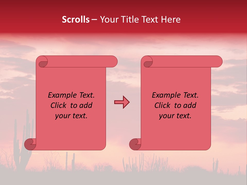 A Red Sky With Clouds Over A Desert PowerPoint Template