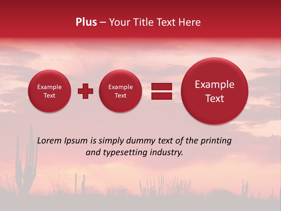 A Red Sky With Clouds Over A Desert PowerPoint Template