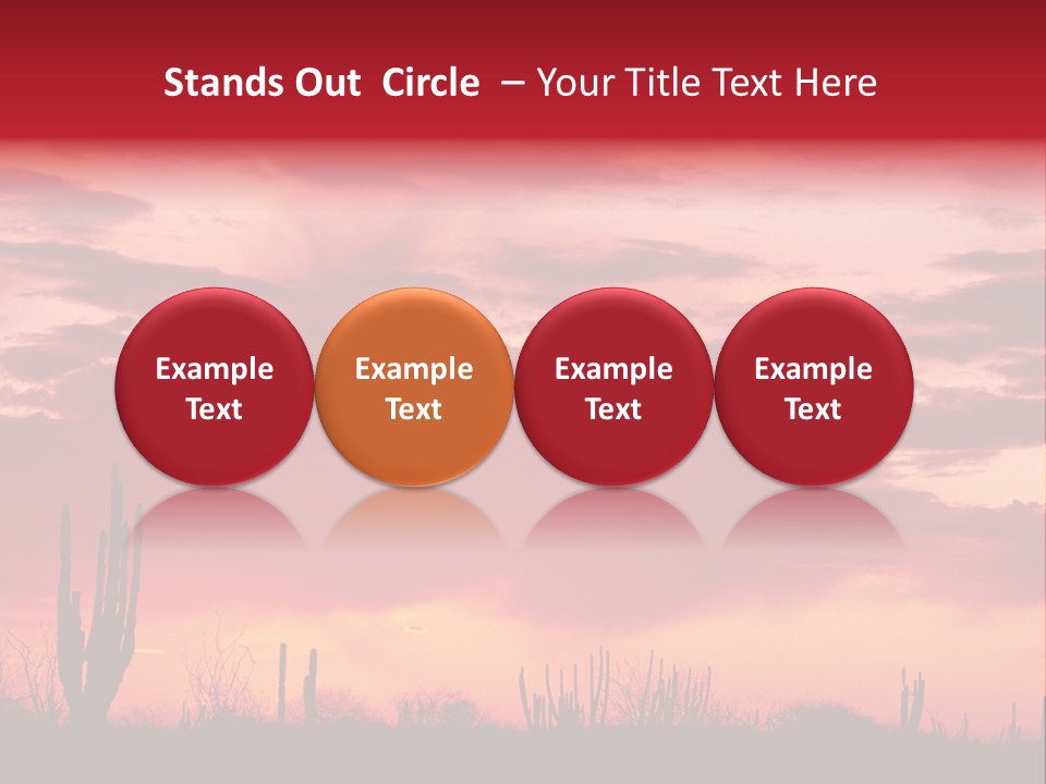 A Red Sky With Clouds Over A Desert PowerPoint Template