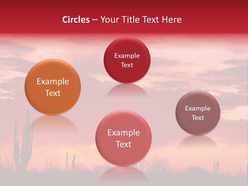 A Red Sky With Clouds Over A Desert PowerPoint Template