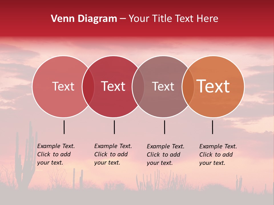 A Red Sky With Clouds Over A Desert PowerPoint Template