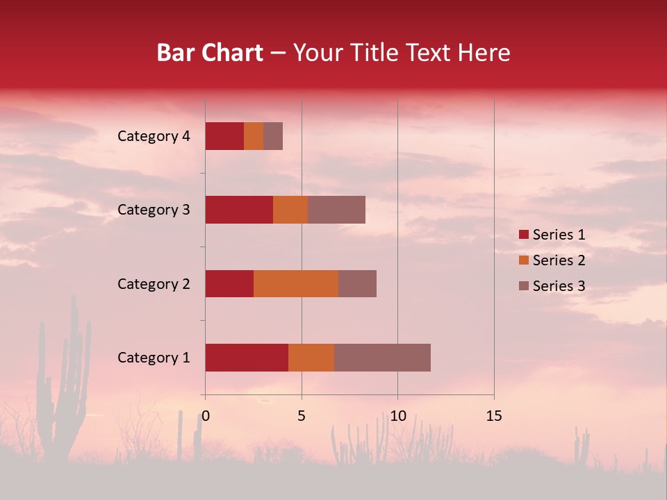 A Red Sky With Clouds Over A Desert PowerPoint Template