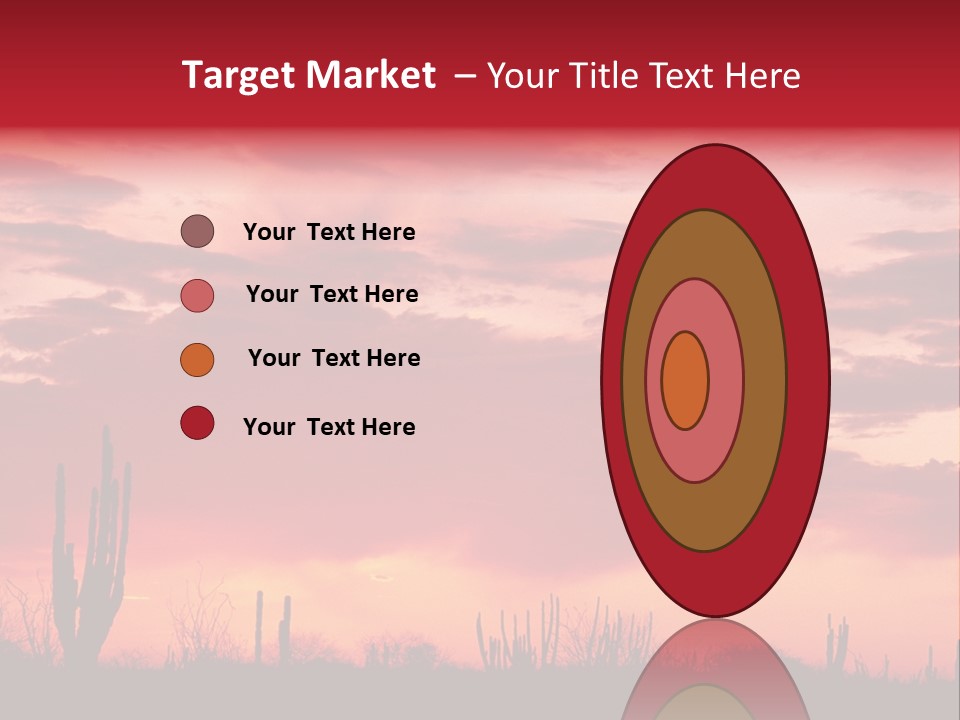 A Red Sky With Clouds Over A Desert PowerPoint Template