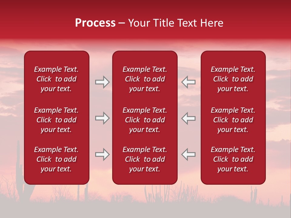 A Red Sky With Clouds Over A Desert PowerPoint Template