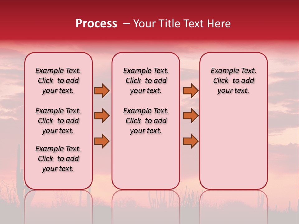 A Red Sky With Clouds Over A Desert PowerPoint Template