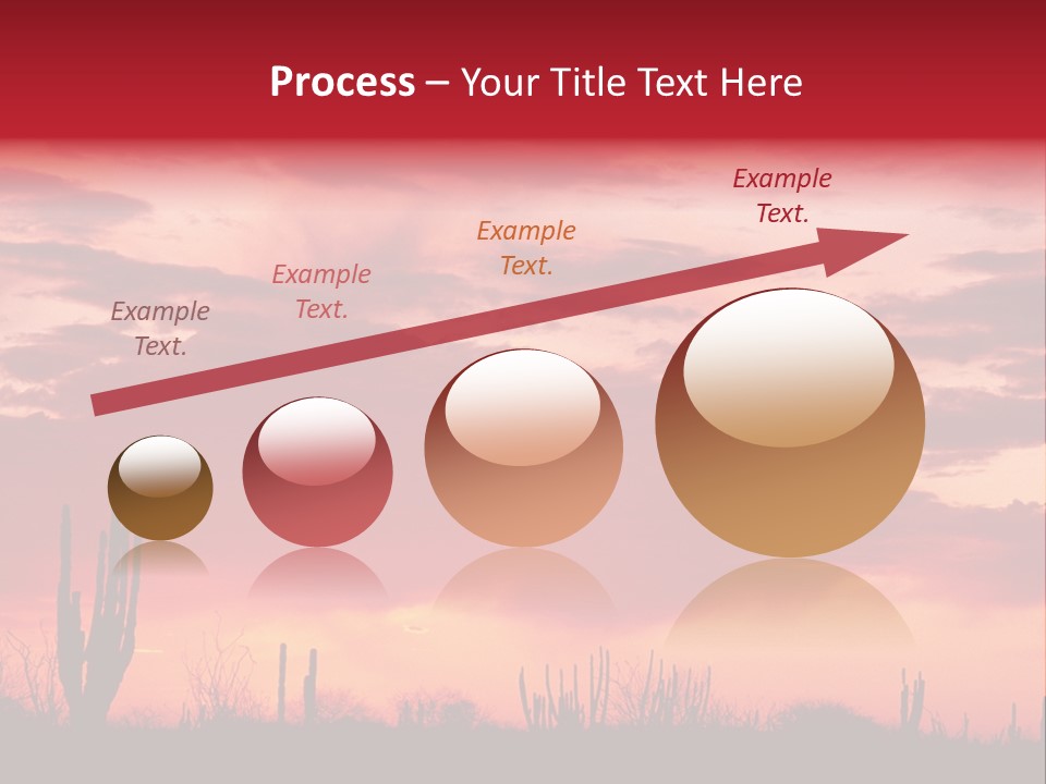 A Red Sky With Clouds Over A Desert PowerPoint Template