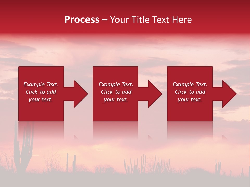 A Red Sky With Clouds Over A Desert PowerPoint Template