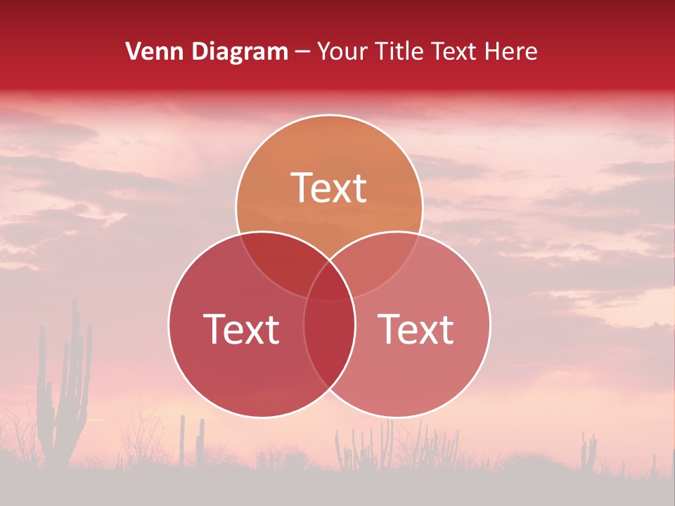 A Red Sky With Clouds Over A Desert PowerPoint Template