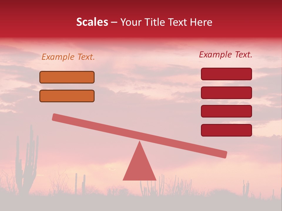 A Red Sky With Clouds Over A Desert PowerPoint Template