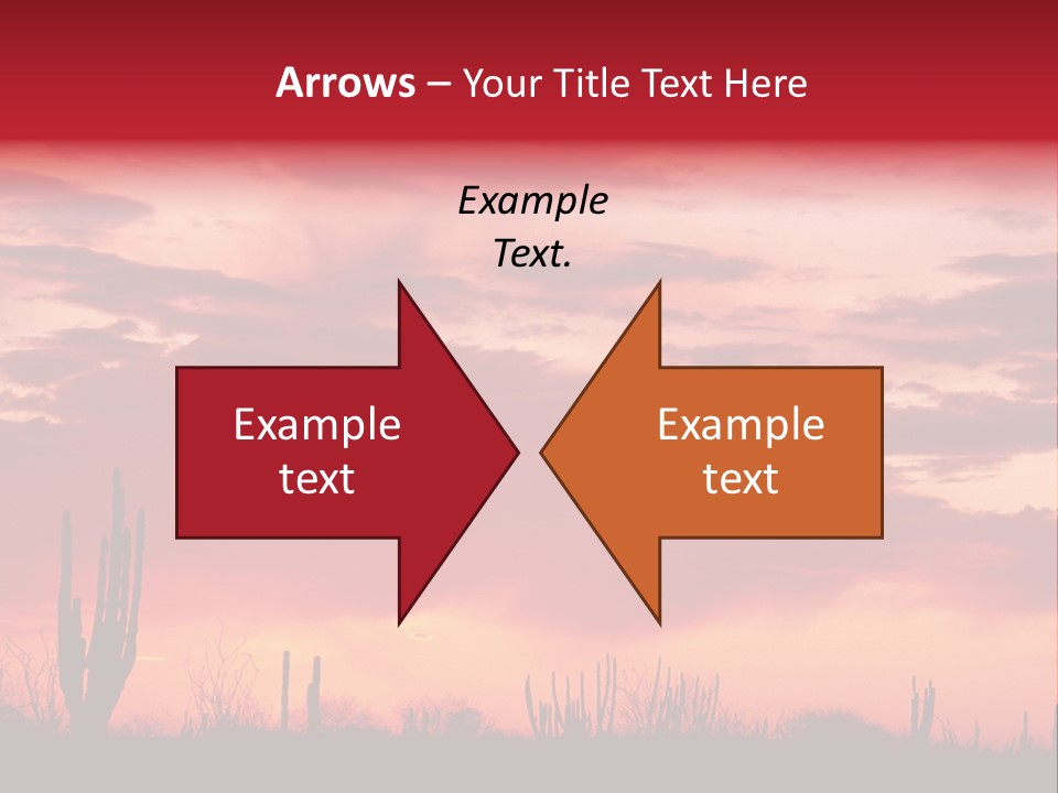 A Red Sky With Clouds Over A Desert PowerPoint Template