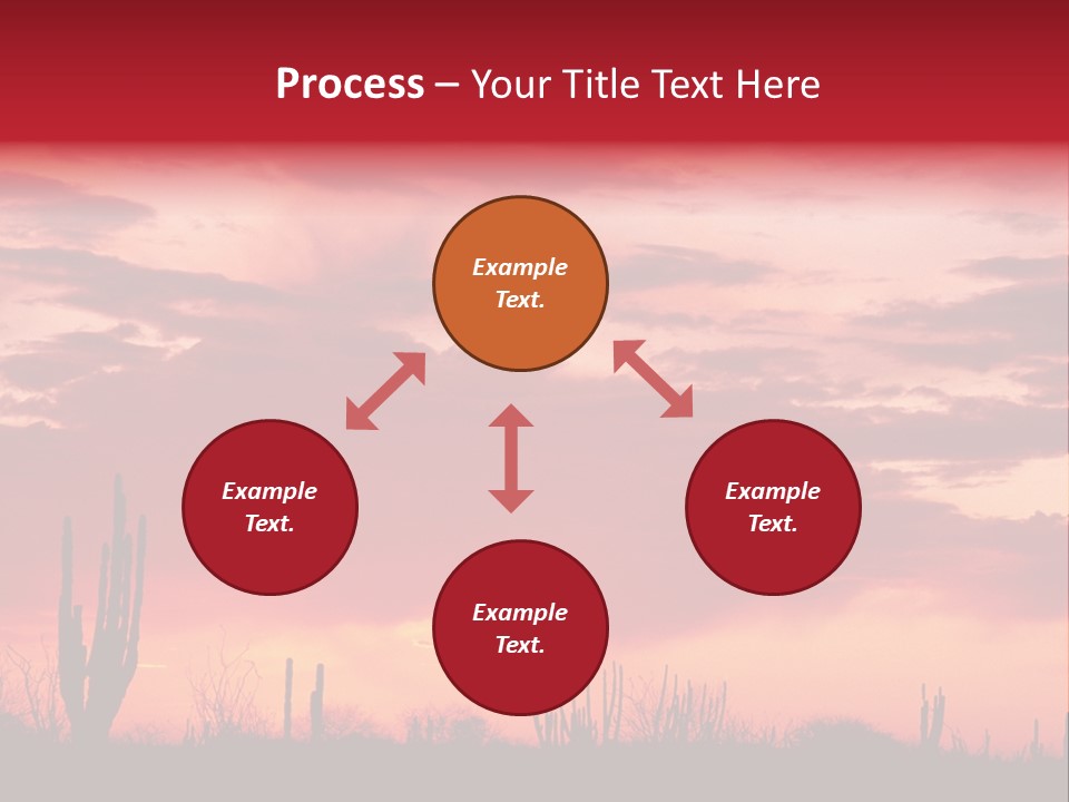 A Red Sky With Clouds Over A Desert PowerPoint Template