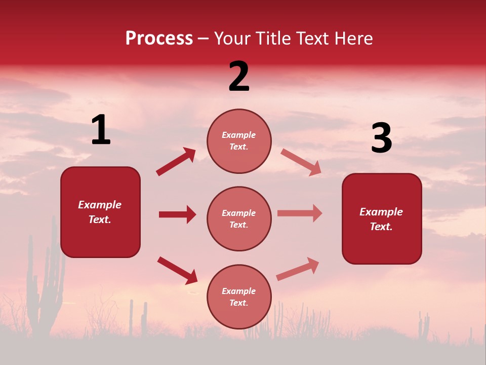 A Red Sky With Clouds Over A Desert PowerPoint Template