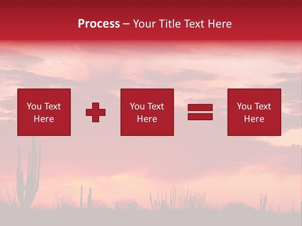 A Red Sky With Clouds Over A Desert PowerPoint Template