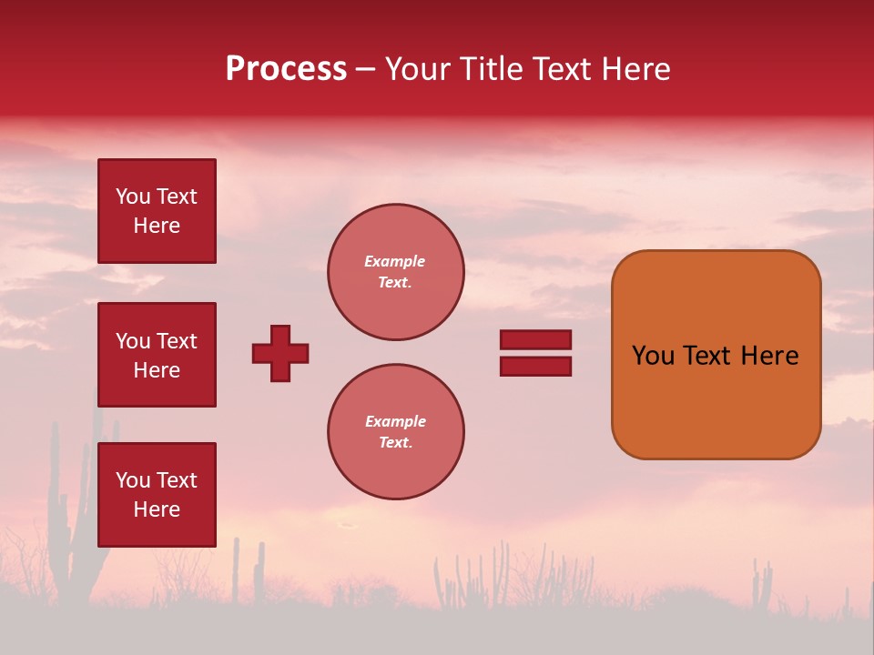 A Red Sky With Clouds Over A Desert PowerPoint Template