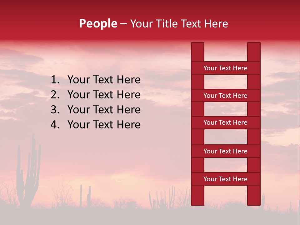 A Red Sky With Clouds Over A Desert PowerPoint Template