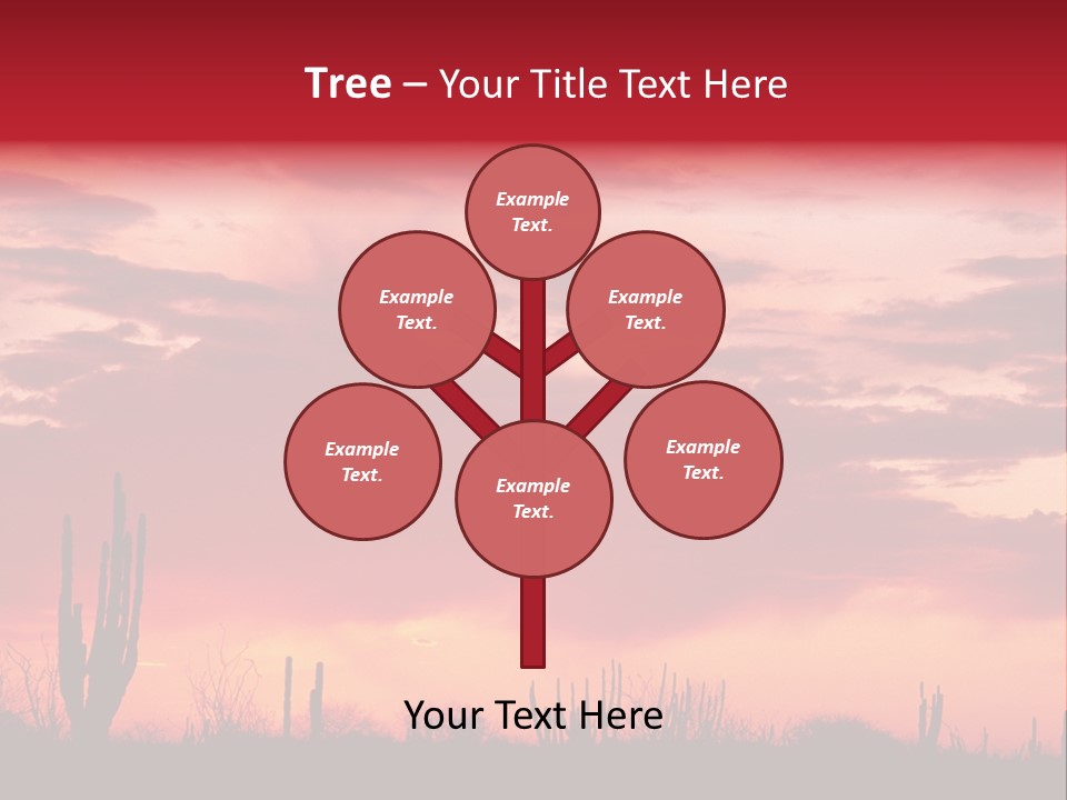 A Red Sky With Clouds Over A Desert PowerPoint Template