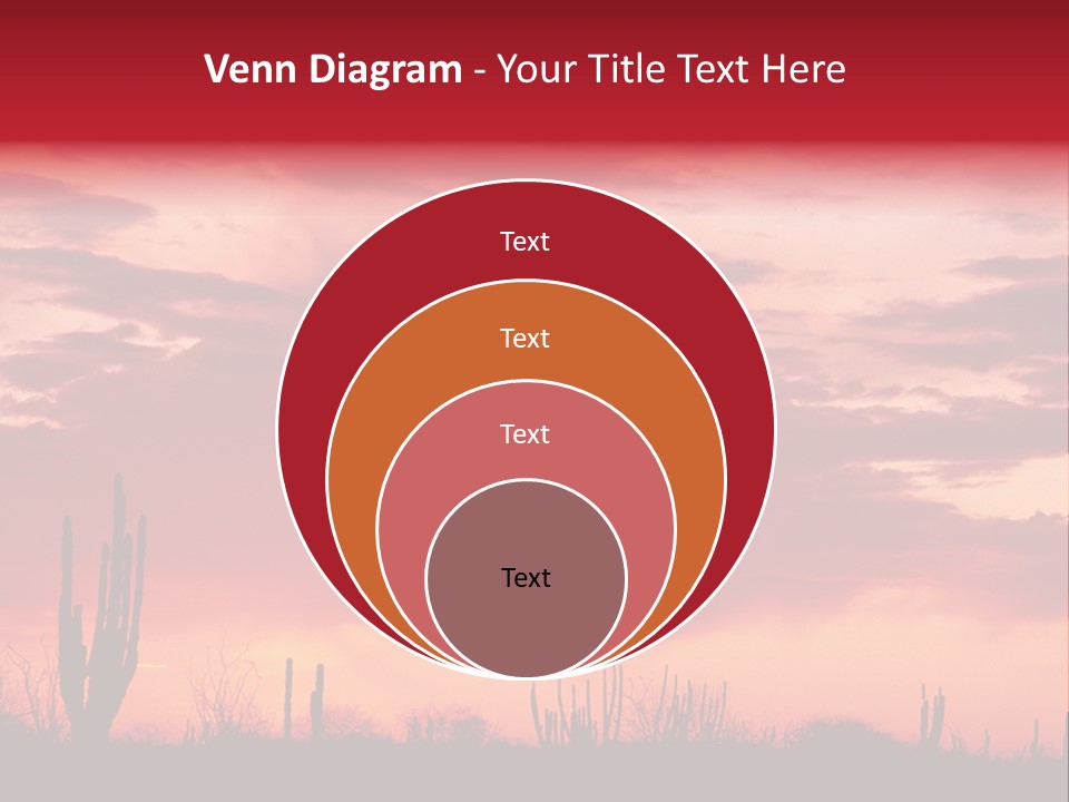A Red Sky With Clouds Over A Desert PowerPoint Template