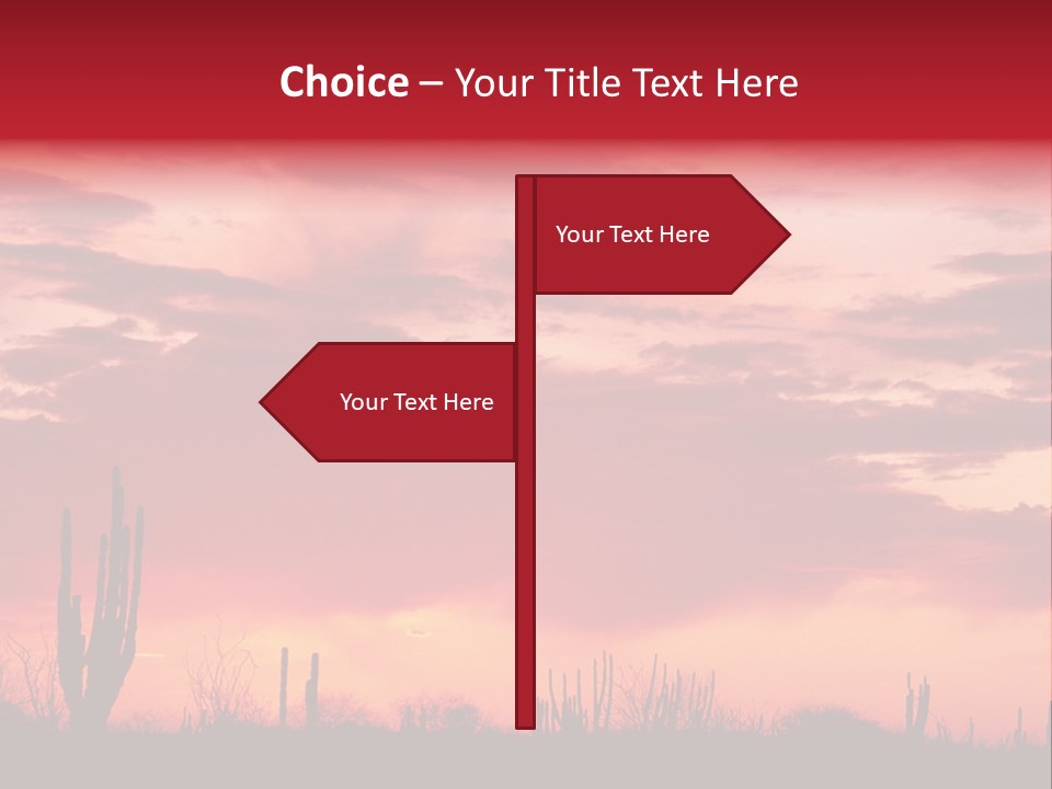 A Red Sky With Clouds Over A Desert PowerPoint Template