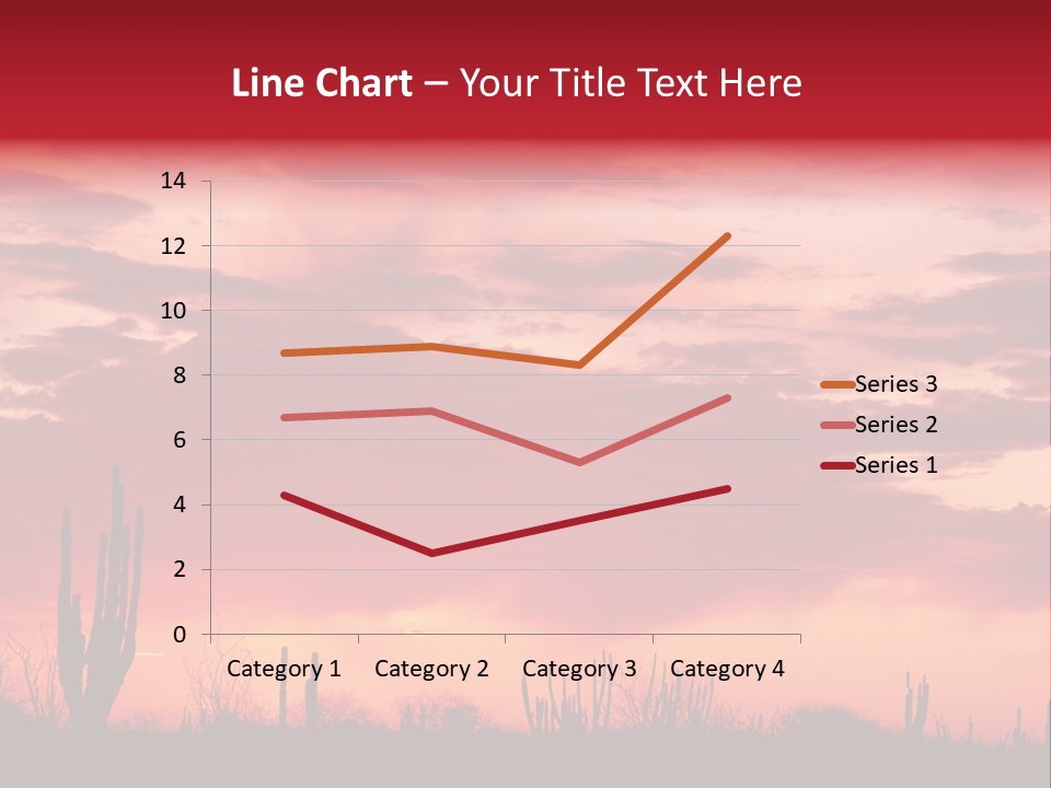 A Red Sky With Clouds Over A Desert PowerPoint Template