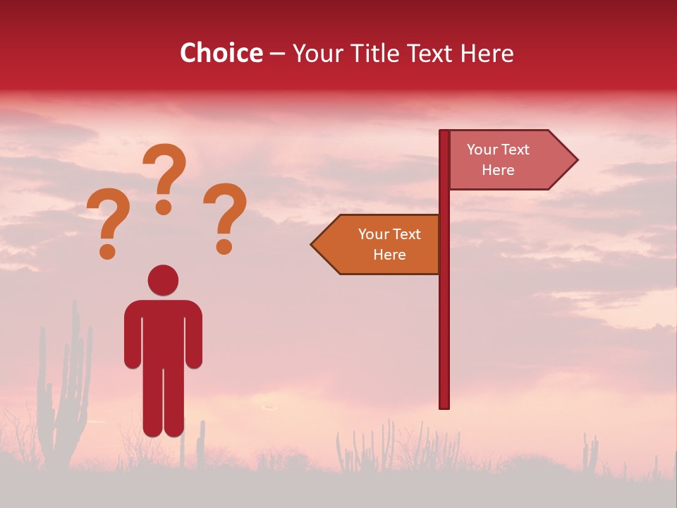A Red Sky With Clouds Over A Desert PowerPoint Template