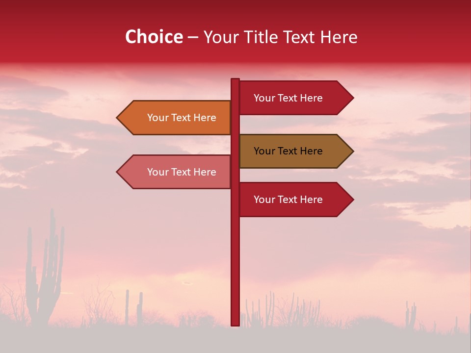 A Red Sky With Clouds Over A Desert PowerPoint Template