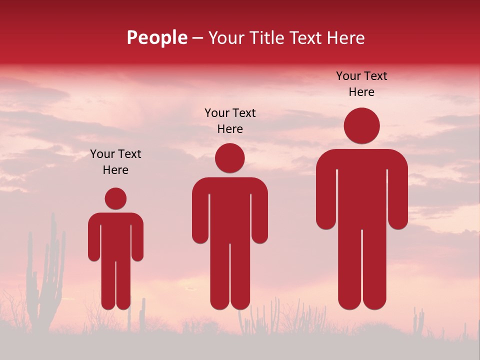 A Red Sky With Clouds Over A Desert PowerPoint Template