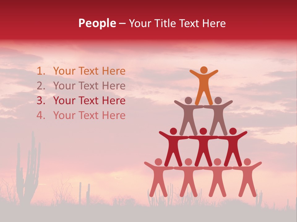 A Red Sky With Clouds Over A Desert PowerPoint Template