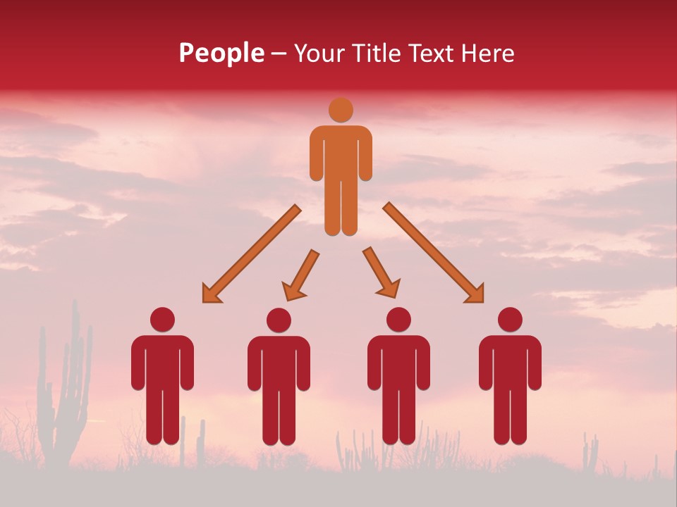 A Red Sky With Clouds Over A Desert PowerPoint Template