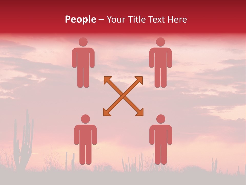 A Red Sky With Clouds Over A Desert PowerPoint Template