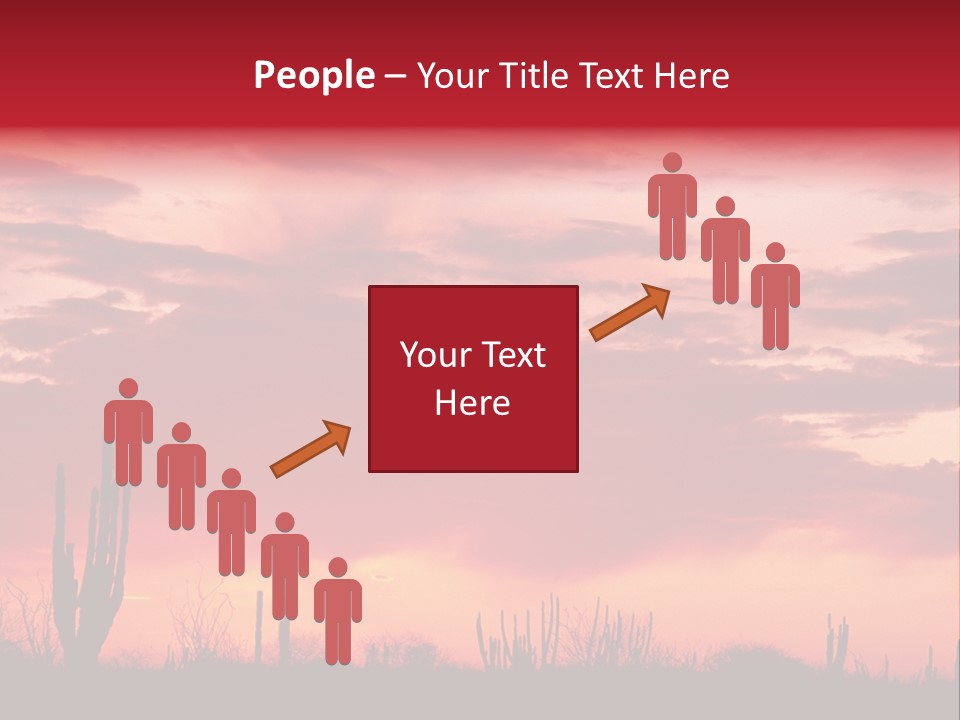 A Red Sky With Clouds Over A Desert PowerPoint Template