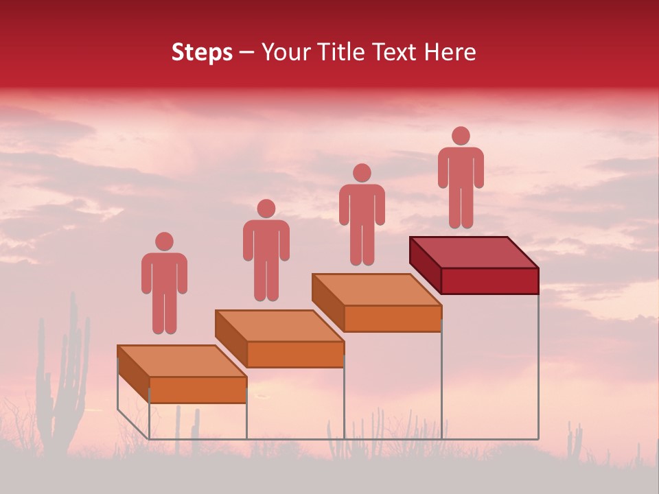 A Red Sky With Clouds Over A Desert PowerPoint Template