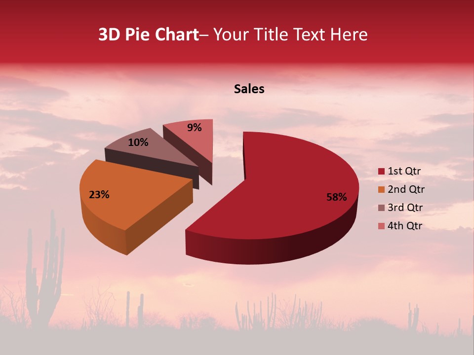 A Red Sky With Clouds Over A Desert PowerPoint Template