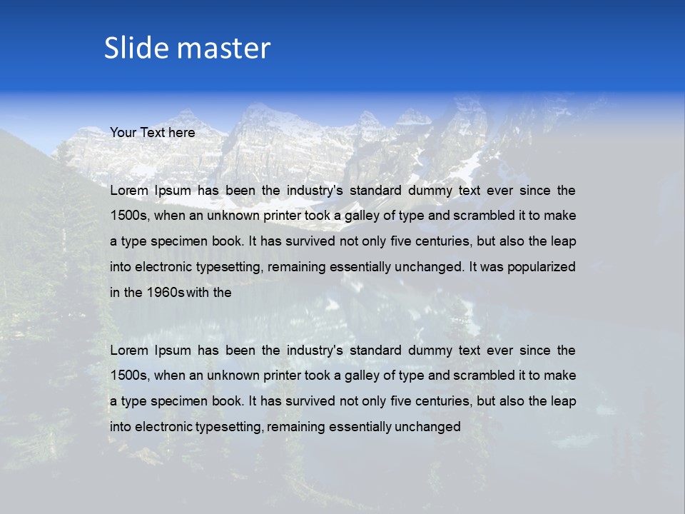 A Mountain Lake Surrounded By Pine Trees With A Sky Background PowerPoint Template