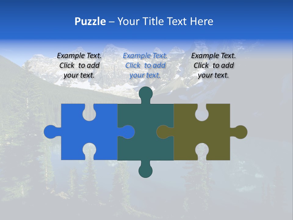 A Mountain Lake Surrounded By Pine Trees With A Sky Background PowerPoint Template