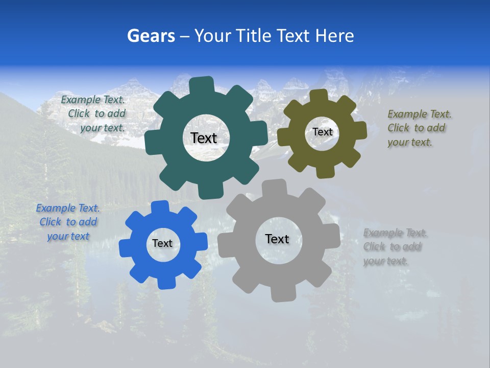 A Mountain Lake Surrounded By Pine Trees With A Sky Background PowerPoint Template