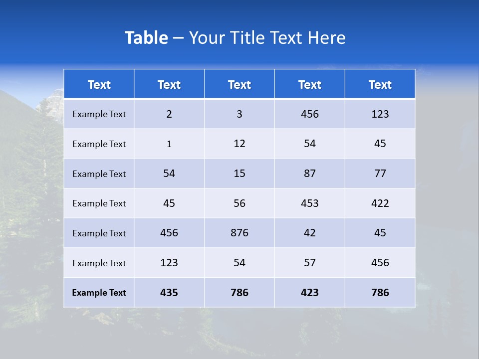 A Mountain Lake Surrounded By Pine Trees With A Sky Background PowerPoint Template