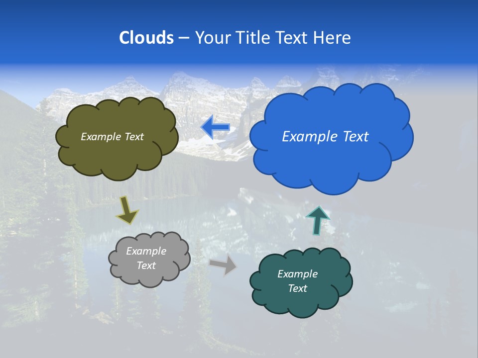 A Mountain Lake Surrounded By Pine Trees With A Sky Background PowerPoint Template