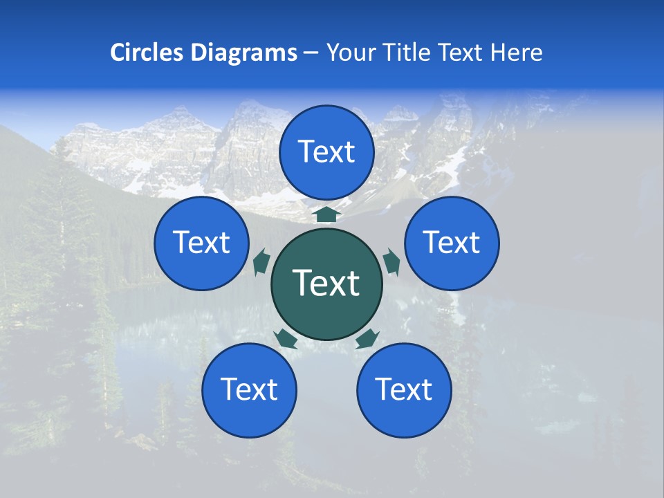 A Mountain Lake Surrounded By Pine Trees With A Sky Background PowerPoint Template